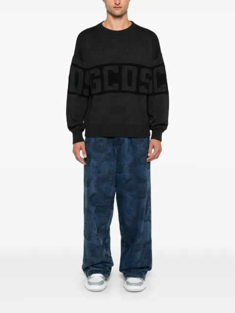 GCDS logo band crew-neck sweater
