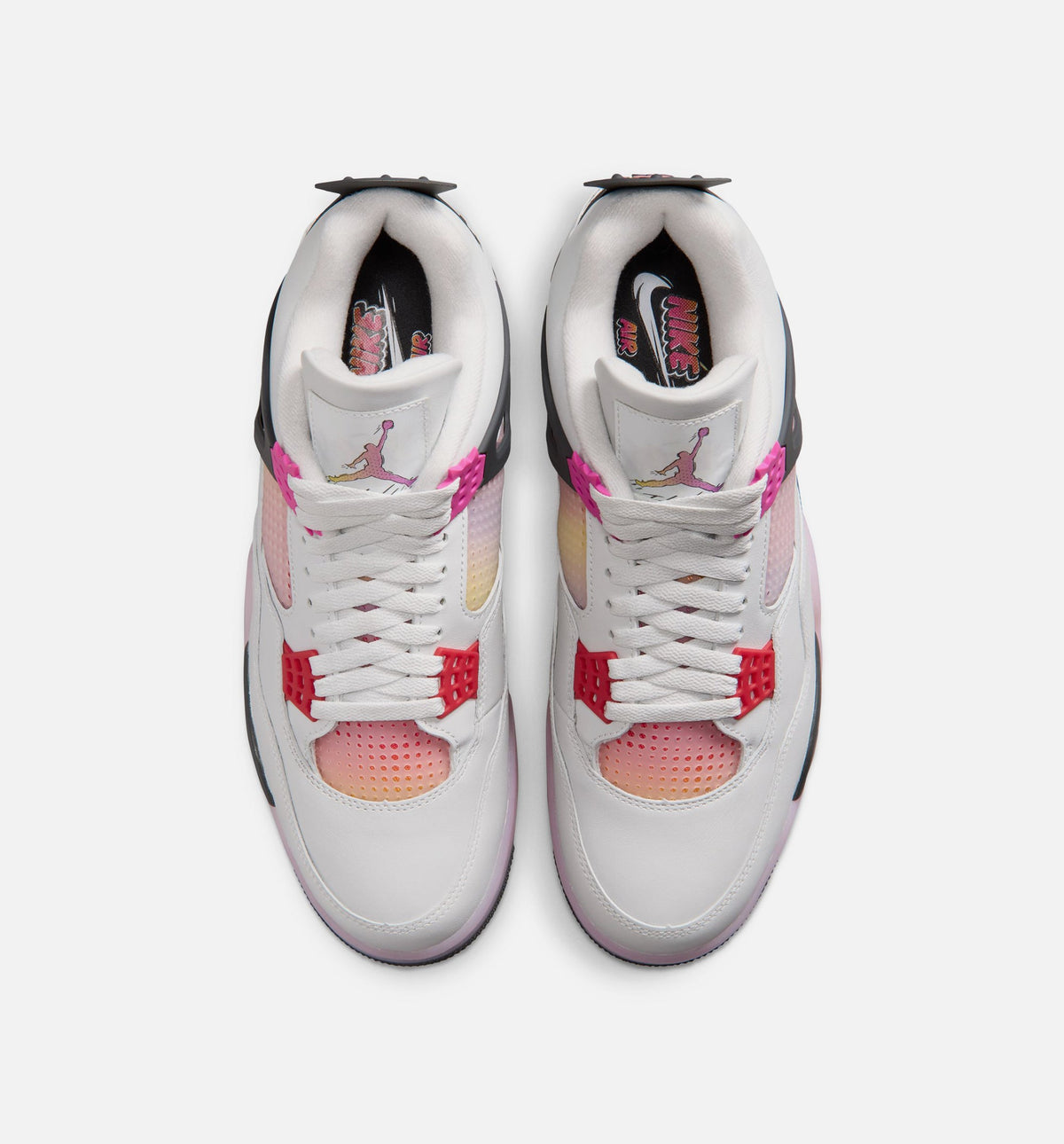 Air Jordan 4 Retro Comic Men's Lifestyle Shoes - Off White / Fire Pink / Anthracite